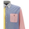 Patchwork shirt with logo embroidery