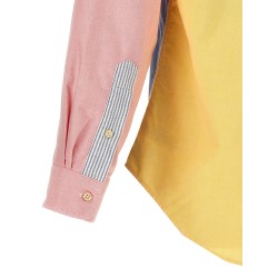 Patchwork shirt with logo embroidery