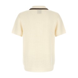'Waffle stitch' knit polo shirt