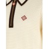 'Waffle stitch' knit polo shirt