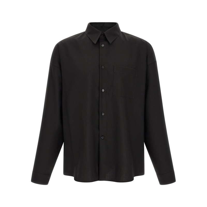 Wool shirt with pocket
