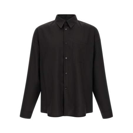 Wool shirt with pocket