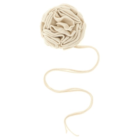 Knitted pin with drawstring
