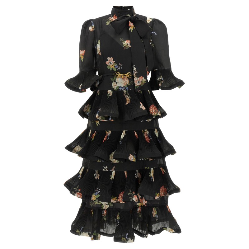 Pleated Sleeved dress