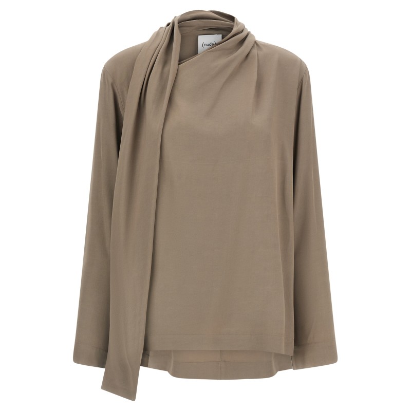 Draped panel blouse