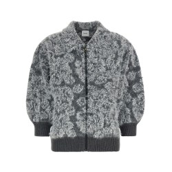 Jacquard knit cardigan