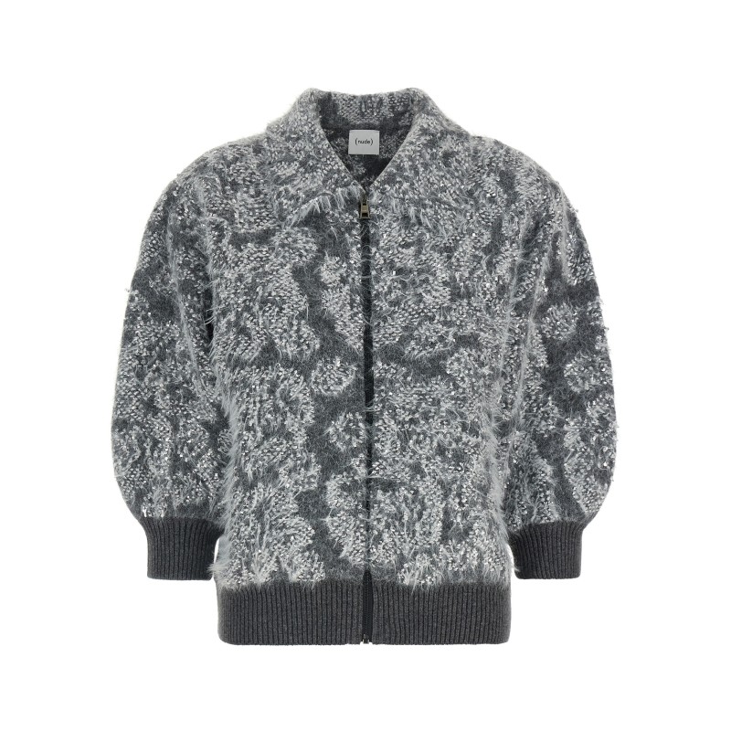 Jacquard knit cardigan