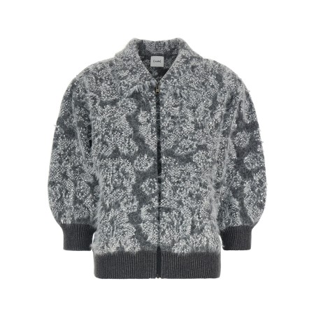 Jacquard knit cardigan