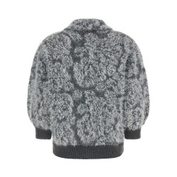Jacquard knit cardigan