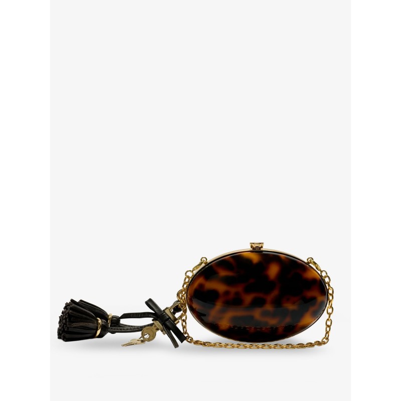 Oval resin clutch bag