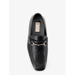 Leather loafers with metal Horsebit