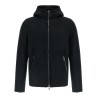 Velour leather hoodie