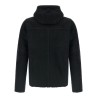 Velour leather hoodie