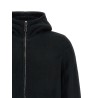 Velour leather hoodie