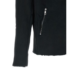 Velour leather hoodie