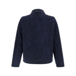 Shearling neck overshirt