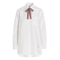 Logo pussy bow blouse