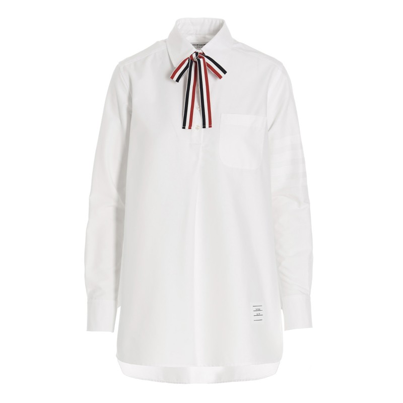 Logo pussy bow blouse
