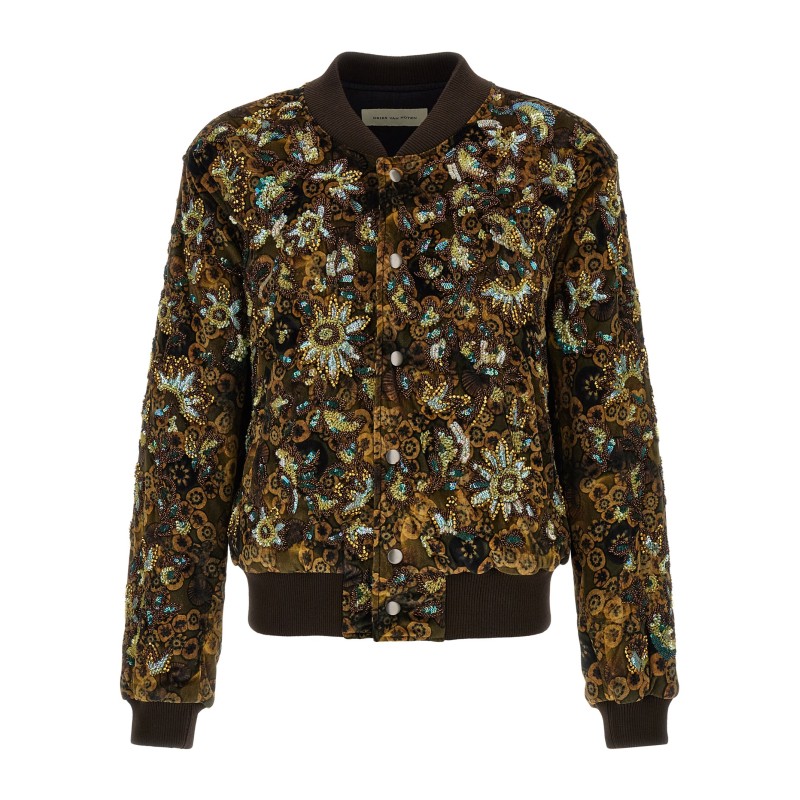 'Valtor' bomber jacket with embroideries and beads