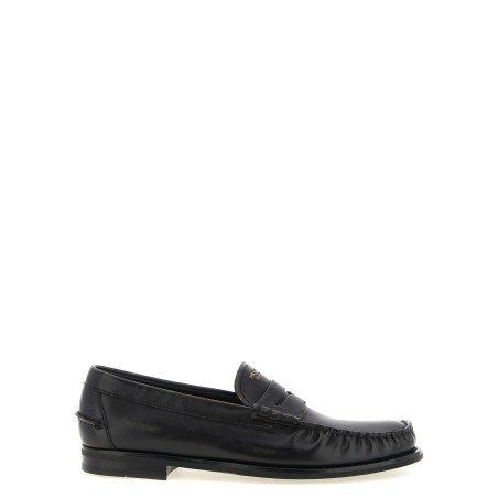 Antiqued leather loafers