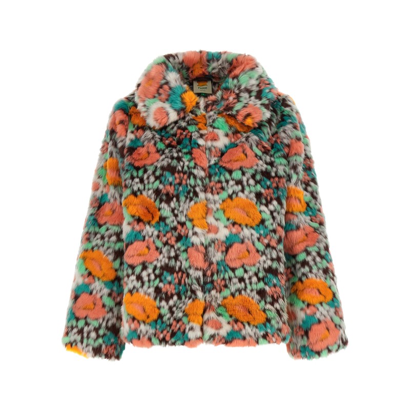 Faux fur floral pattern