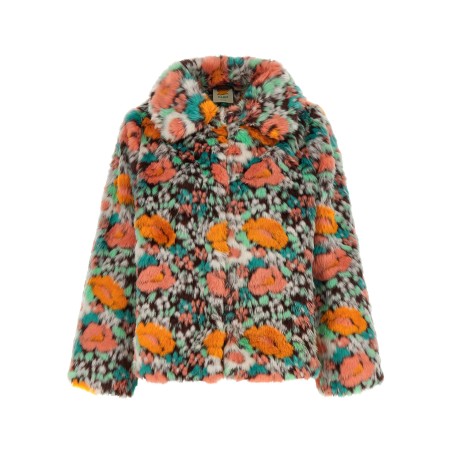 Faux fur floral pattern