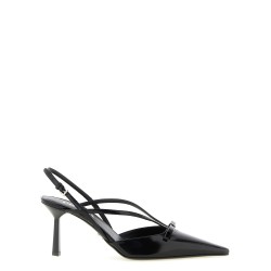 Brushed Leather Slingback Pumps