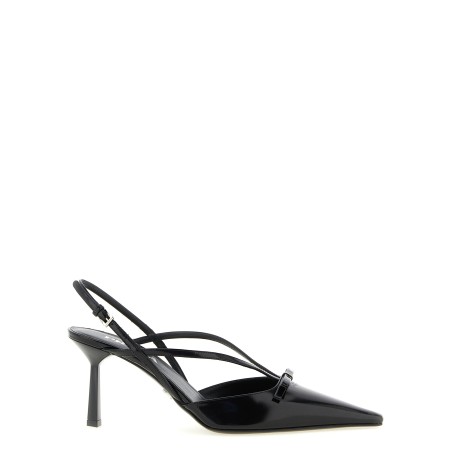 Brushed Leather Slingback Pumps
