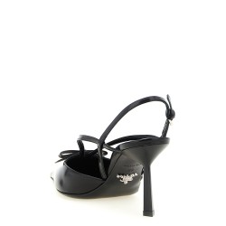 Brushed Leather Slingback Pumps