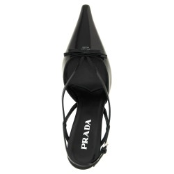 Brushed Leather Slingback Pumps