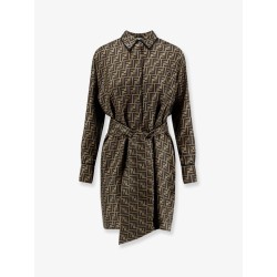 Silk dress with all-over FF motif