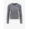Wool sweater with logo inlay