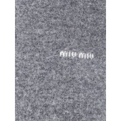 Wool sweater with logo inlay