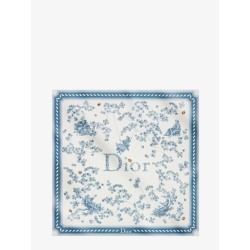 Silk scarf with Toile de Jouy Clover 90 pattern