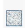 Silk scarf with Toile de Jouy Clover 90 pattern