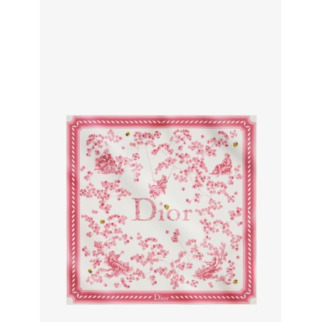 Silk scarf with Toile de Jouy Clover 90 pattern