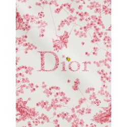 Silk scarf with Toile de Jouy Clover 90 pattern