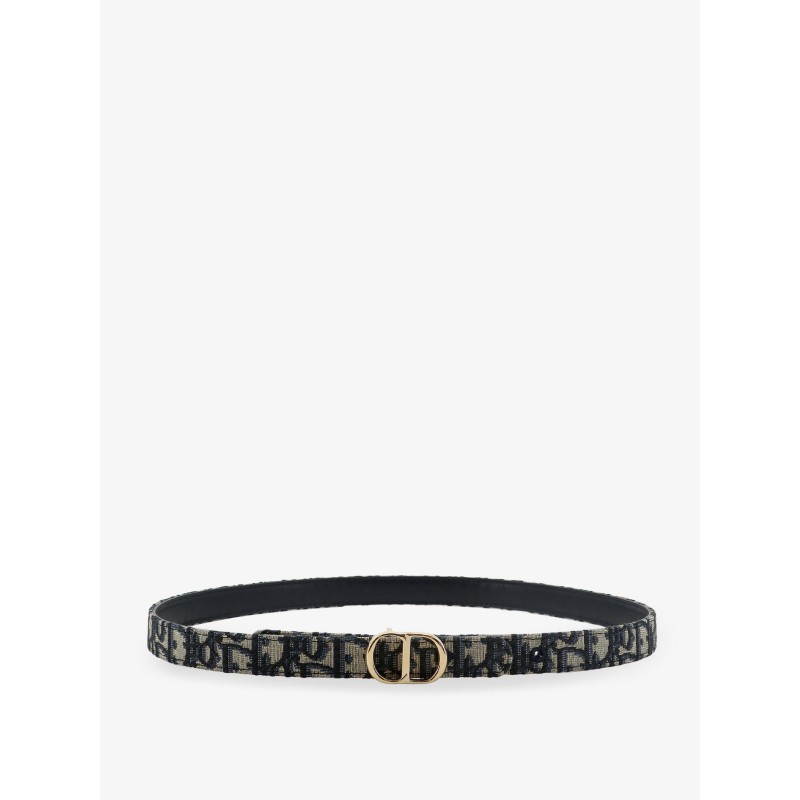 CD Icon Leather and Canvas Belt