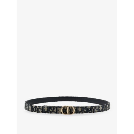 CD Icon Leather and Canvas Belt