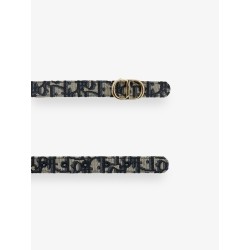 CD Icon Leather and Canvas Belt