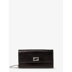 Continental crackled leather wallet