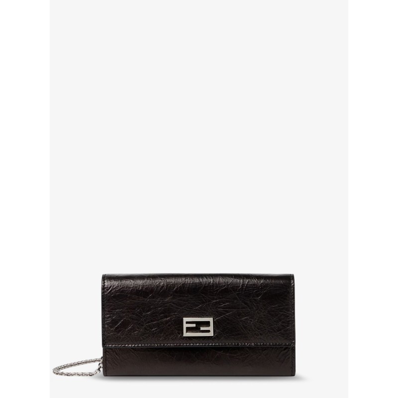 Continental crackled leather wallet