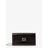 Continental crackled leather wallet