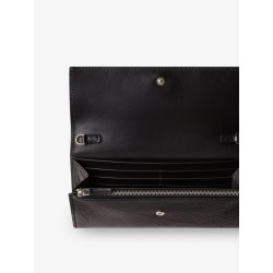 Continental crackled leather wallet