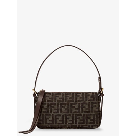 Zip Top Small FF Zucca Fabric shoulder bag