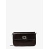 Crackled Leather Wallet on Chain Tube crossbody bag