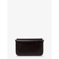 Crackled Leather Wallet on Chain Tube crossbody bag
