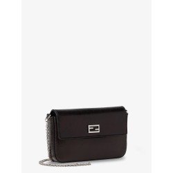 Crackled Leather Wallet on Chain Tube crossbody bag