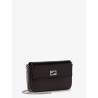 Crackled Leather Wallet on Chain Tube crossbody bag