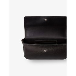 Crackled Leather Wallet on Chain Tube crossbody bag